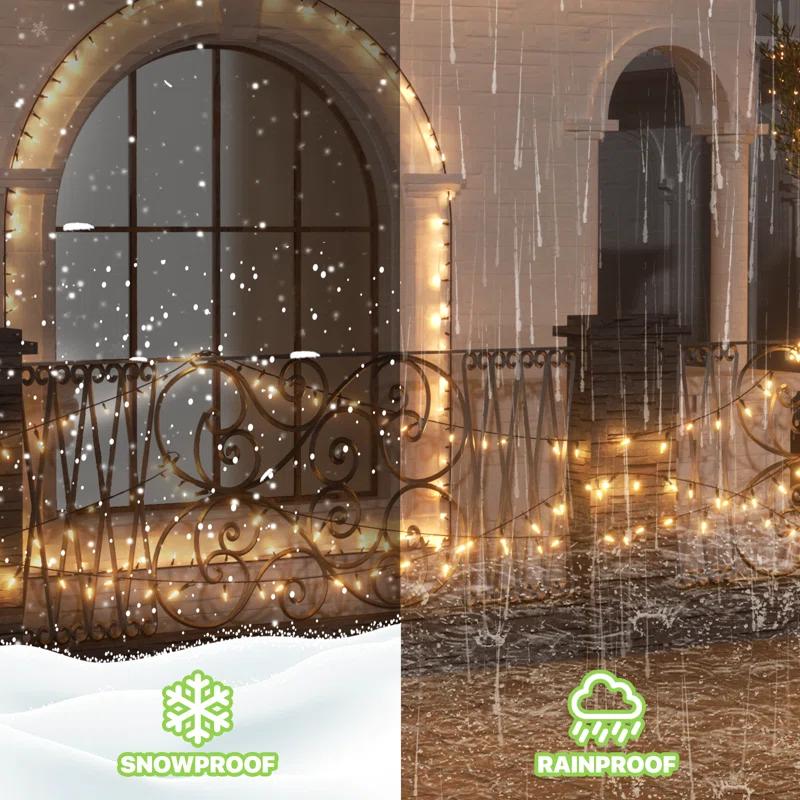 Bring Home Furniture 516" Halloween & Christmas Decorative 100-Bulb LED String Lights, Outdoor Waterproof, Reusable