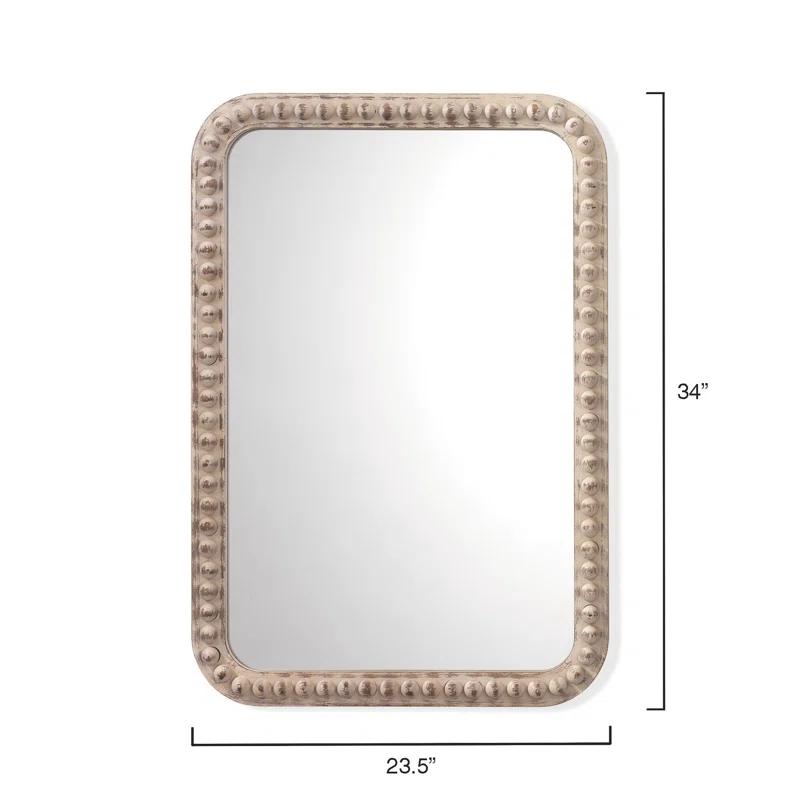 Audrey Beaded Rectangle Wall Mirror, 26" x 38"