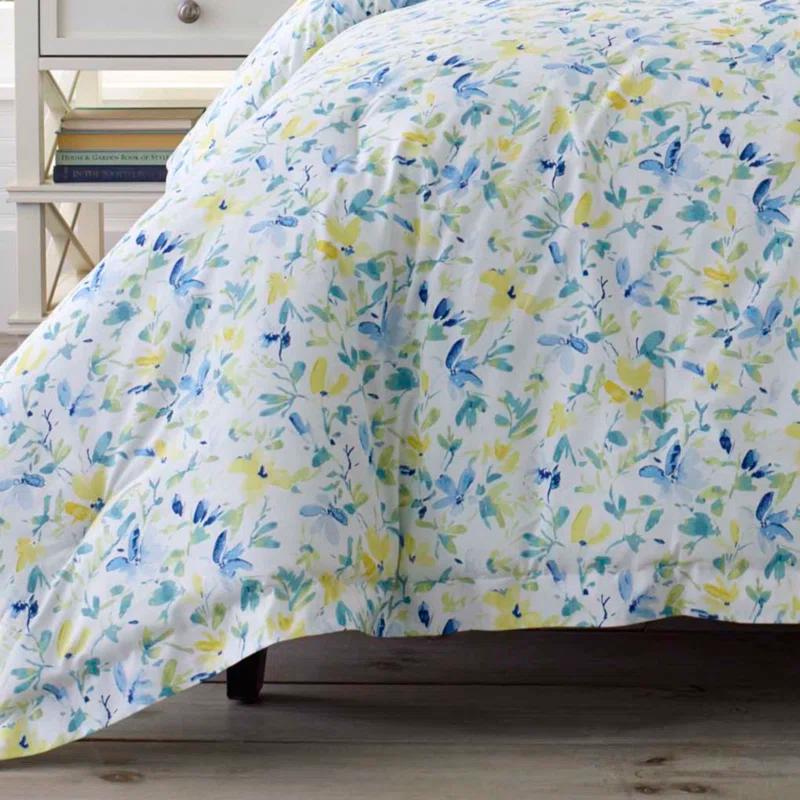 Laura Ashley Nora Blue Cotton Comforter Bonus Set