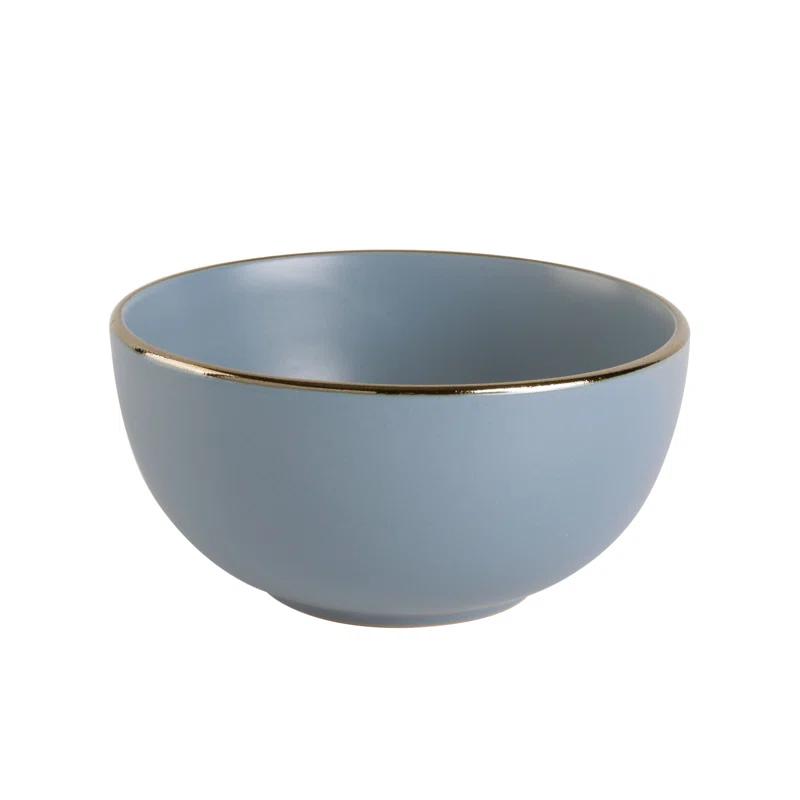 Gibson Gibson Home Rockaway Gold 16-Piece Dinnerware Set - Matte Blue