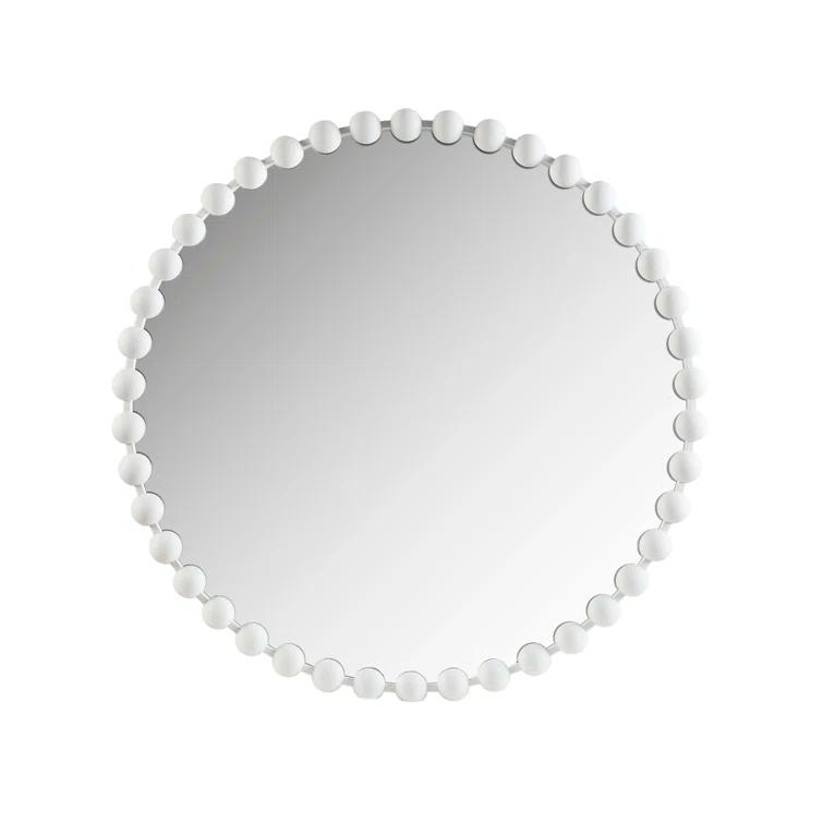 Marlowe Beaded Round Metal Wall Mirror