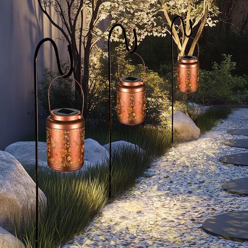 LAGarden LAGarden Hummingbird Solar Lantern Outdoor Hanging Waterproof Metal Decor Light Christmas Gifts Yard Patio Porch 2Pack