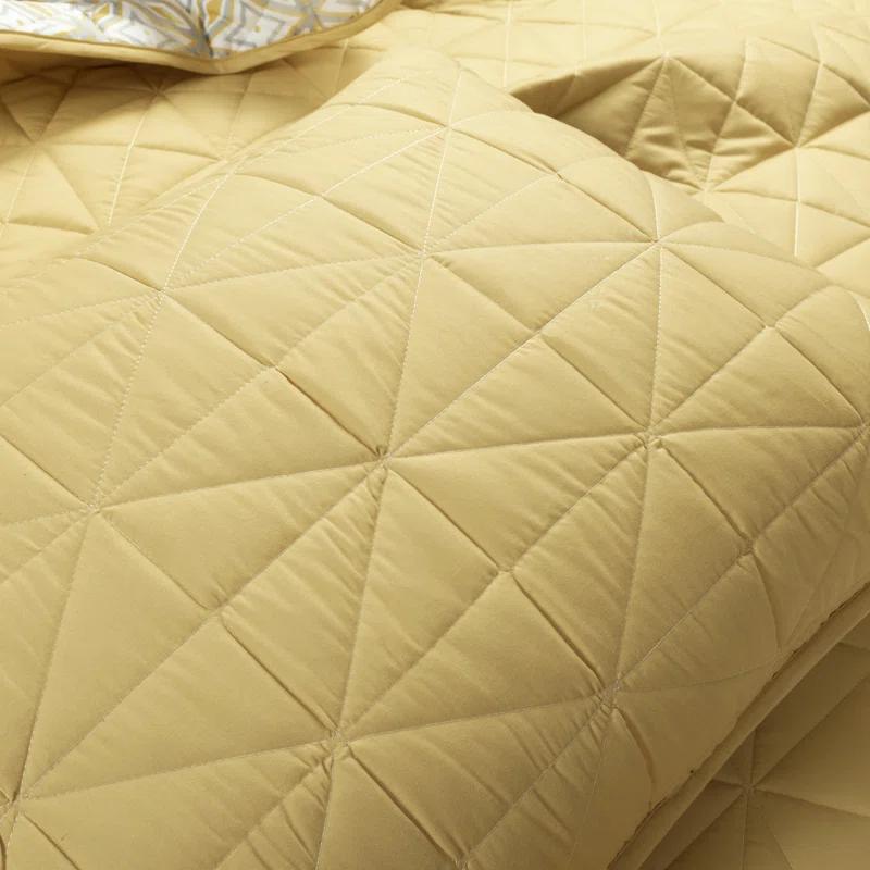 Lush Decor Mid Century Modern Geo Yellow Quilt