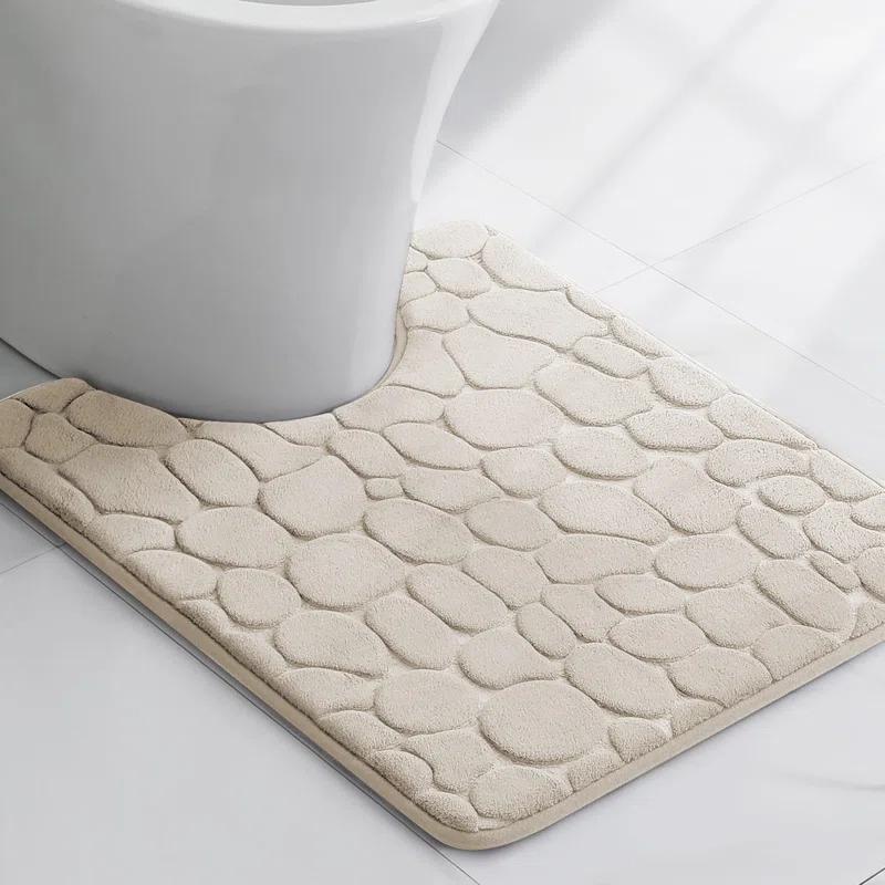 Evideco Contour Bath Rug Memory Foam Mat 3D Pebble 20”L x 20”W