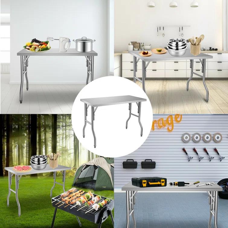 VEVOR VEVOR Stainless Steel 48'' L x 24'' W x 33.5'' H Adjustable Work Table