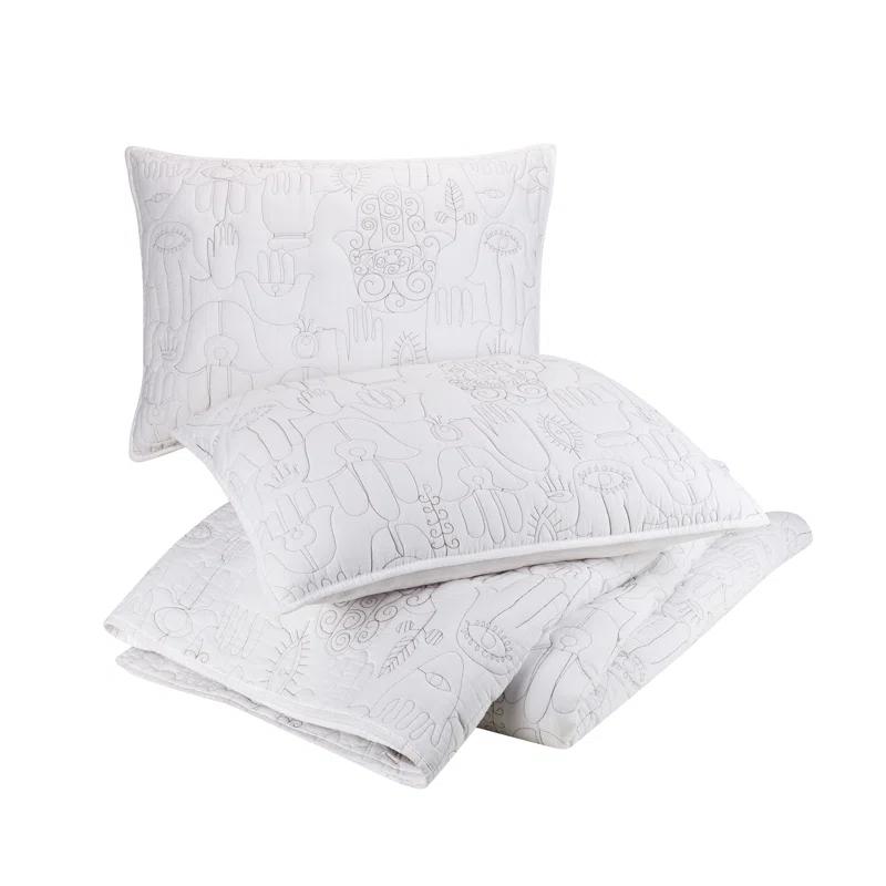 Jungalow Hamsa 3-Piece Embroidered Quilt Set