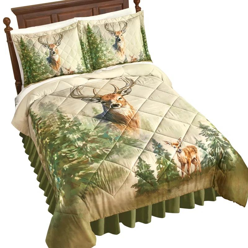 Winston Brands Unique Woodland Deer Scene Comforter Set