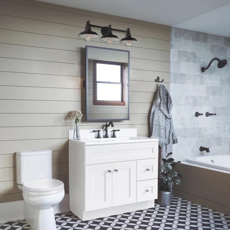 Design House Brookings 36 Inch Bathroom Vanity, Ready to Assemble, Solid Wood, Sherwin Williams – Design House, 587097