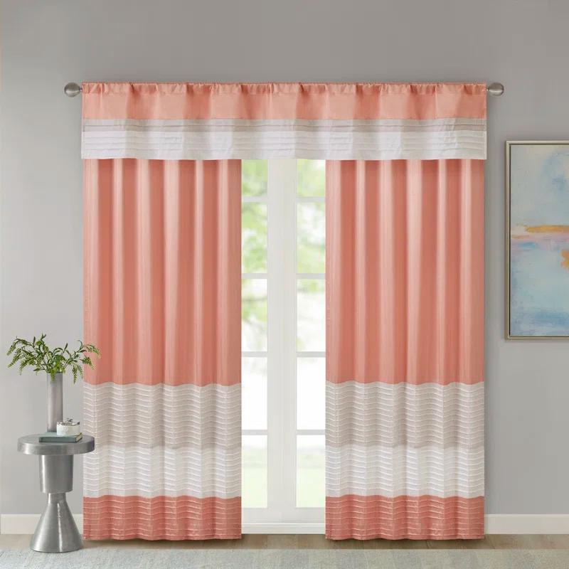 Madison Park Amherst Polyoni Pintuck Single Window Valance