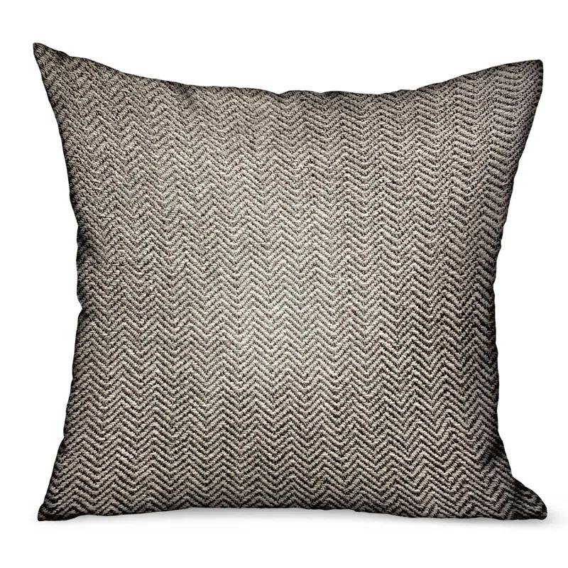 Plutus Brands Jagged Ash Chevron Sunbrella® Indoor/Outdoor Reversible Throw Pillow