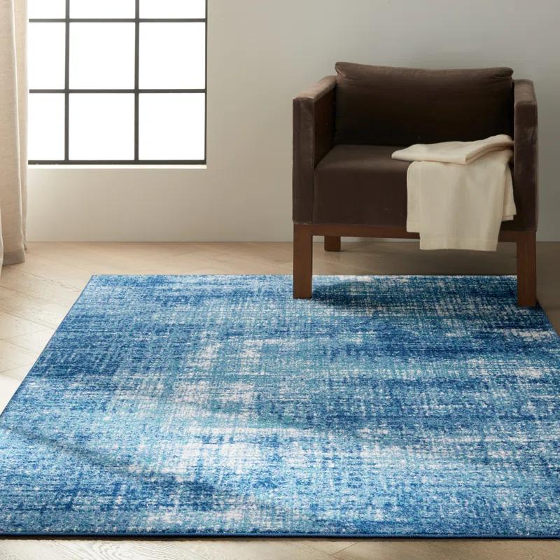 Calvin Klein Abstract Teal/Ivory/Blue Area Rug