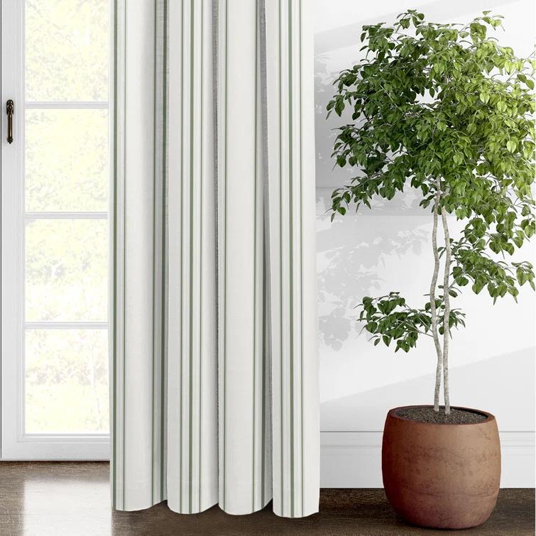6ix Tailors Fine Linens August Stripe Rod Pocket Drapery Panels - Pair