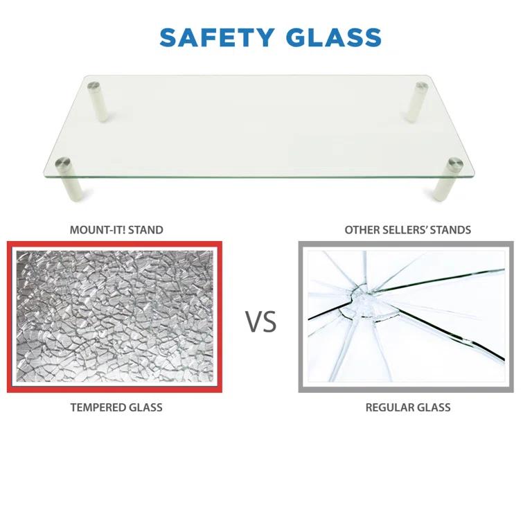 Mount-it Mount-It! Glass Desktop Monitor Stand Riser, 22 Inches Wide Clear Tempered Glass Hold Up to 44 Lbs.