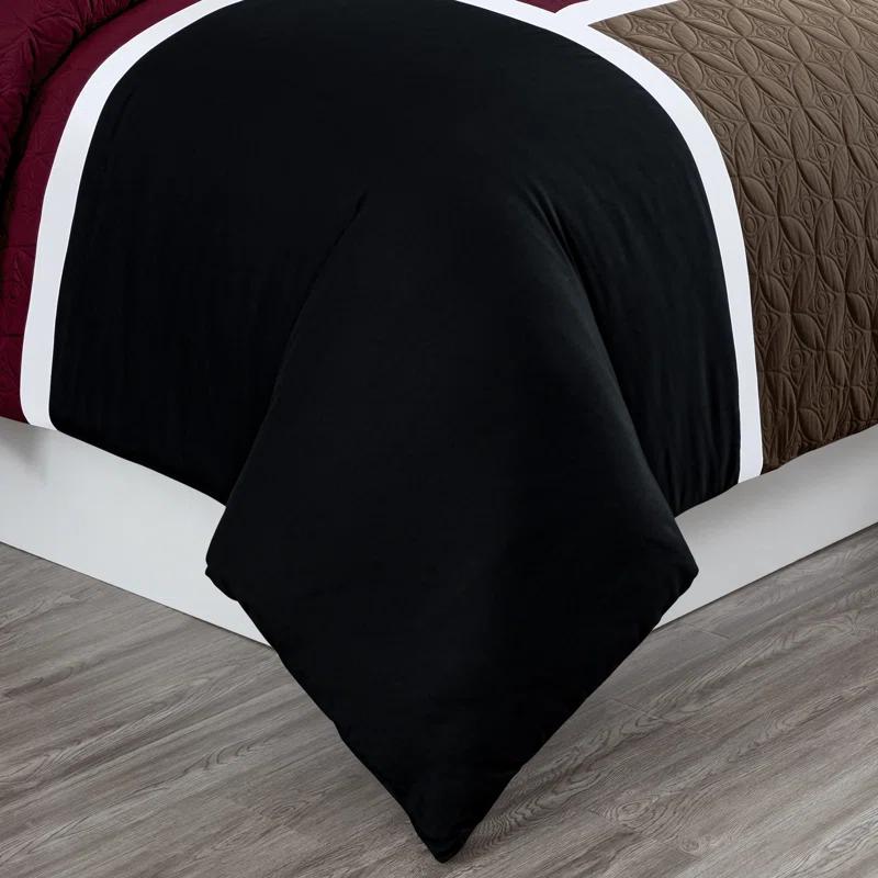 Chezmoi Collection 7-Piece Patchwork Bed in a Bag Comforter Set with Sheets