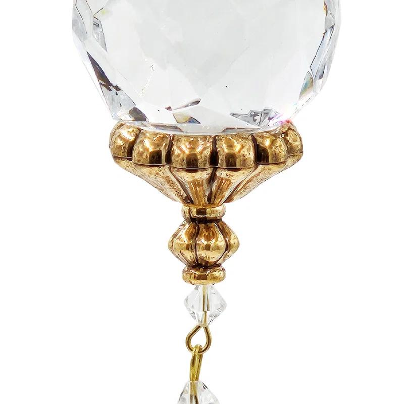 A&B Home 9" Long Acrylic Drop with Polyester Tassel Hanging Ornaments - Set of 12 - Clear/Silver (Set of 12)