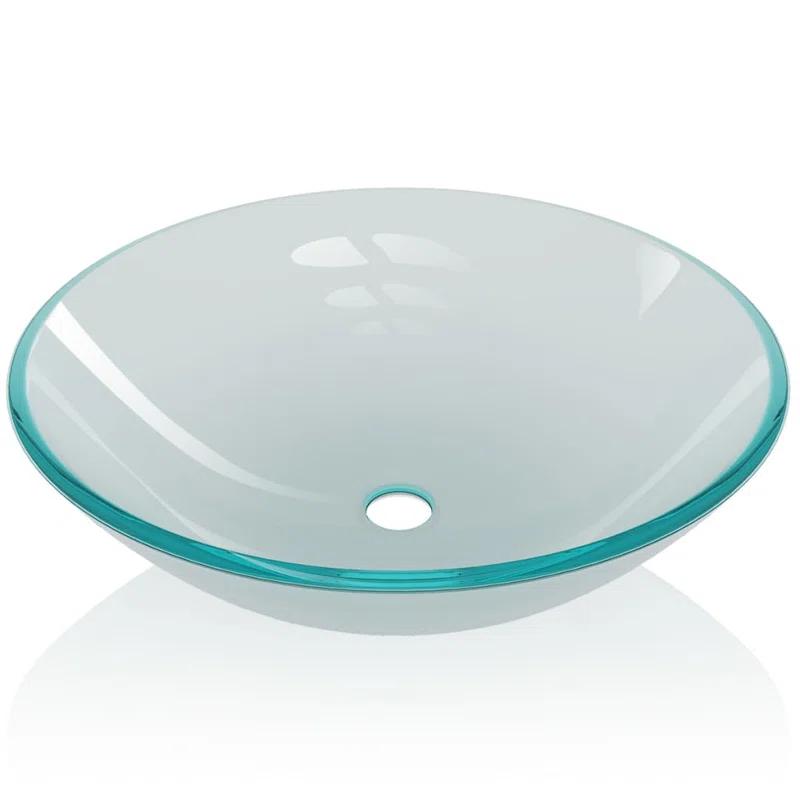 VidaXL 142230 VidaXL Basin Round Wash Vanity Sink Small Countertop Basin Tempered Glass