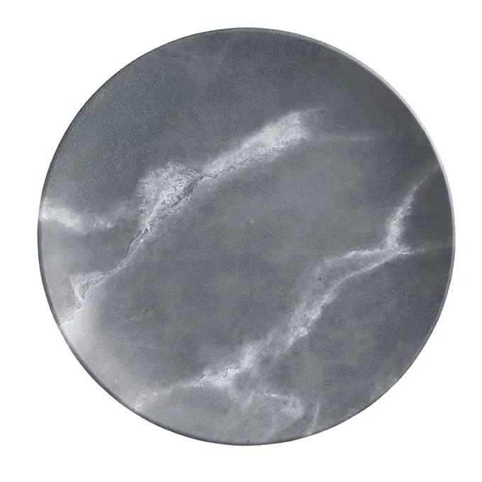 American Metalcraft Crave Collection COUPE PLATE, MEL, RD., GRAY MARBLE, 9" L