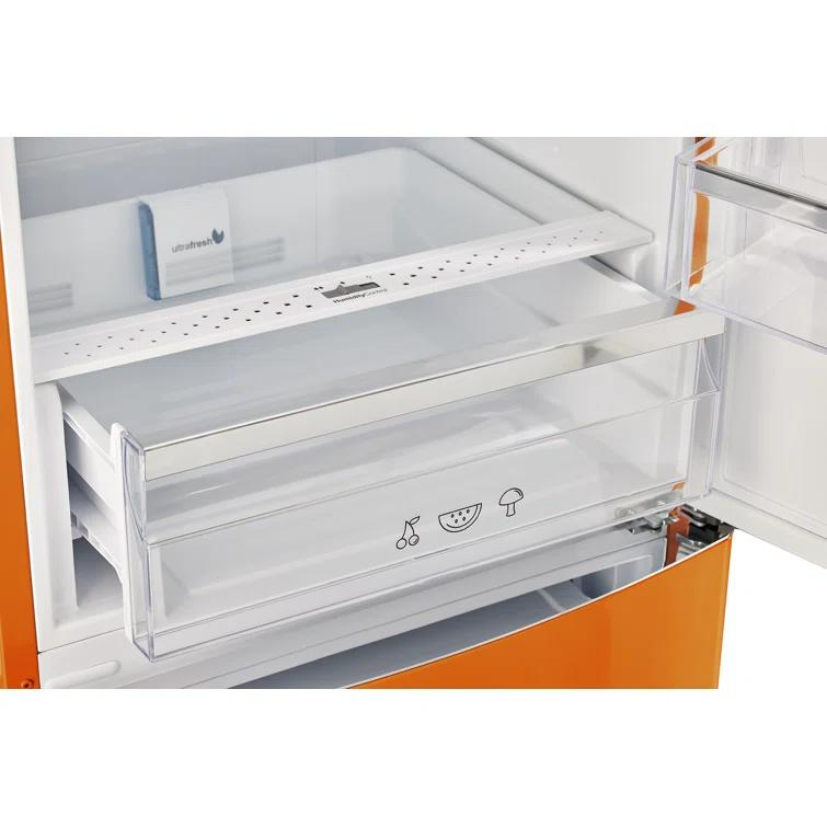 Unique Appliances Classic Retro 24 In 12 Cu.ft Bottom Mount Fridge Auto Defrost, Energy Star Certified, Counter Depth UGP-340L O AC