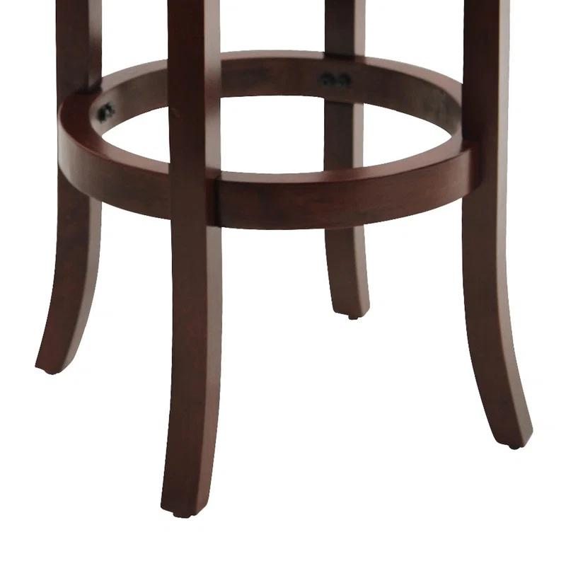 Benjara Swivel Solid Wood Counter Stool