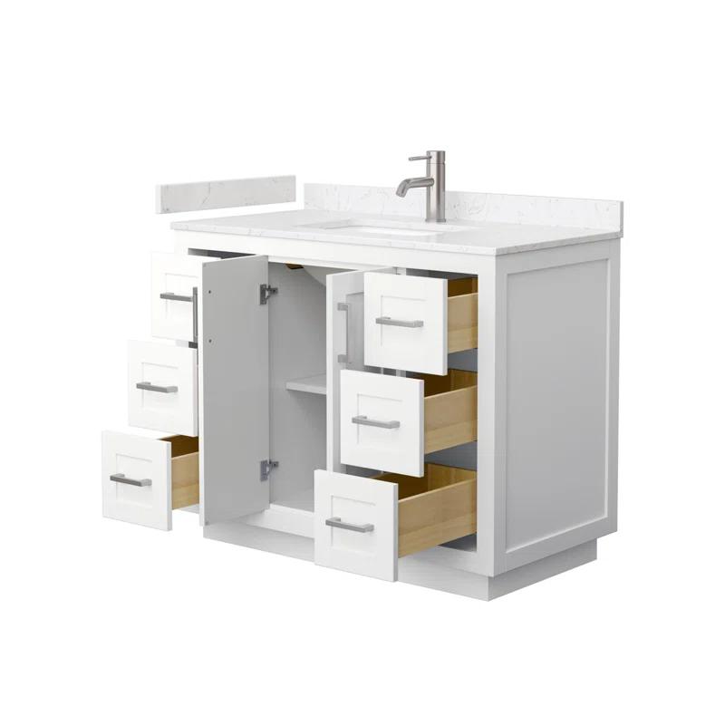 Wyndham Collection Miranda 42" Freestanding Single Bathroom Vanity with Cultured Marble Top & Reviews | Wayfair