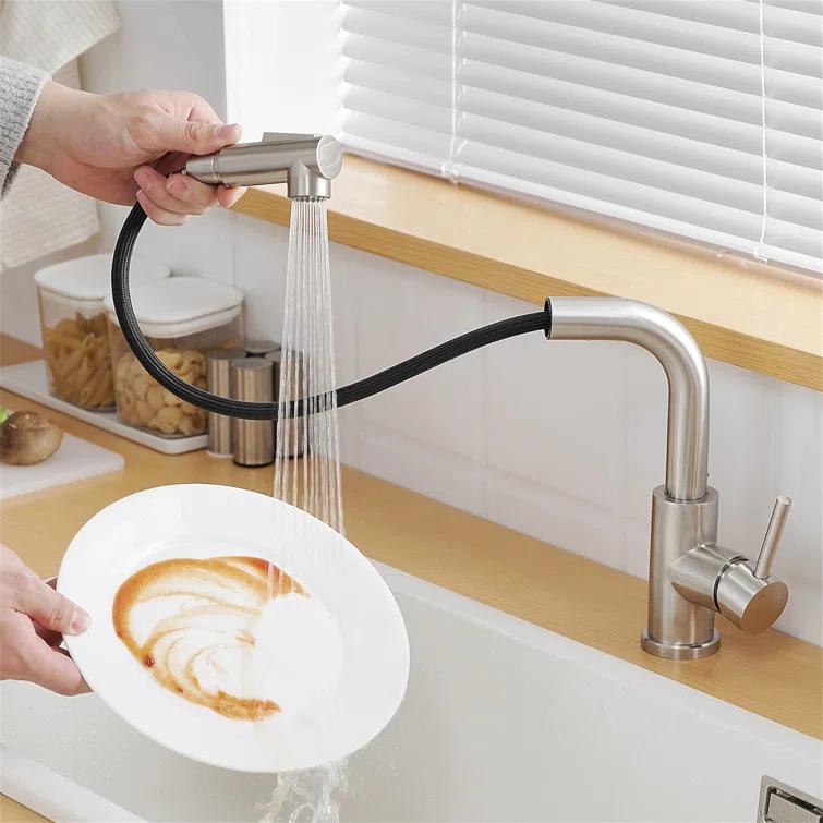 LOONGFIELD Sink Faucet, Kitchen Faucets With Pull Down Sprayer, Bathroom Sink Faucets Mini Bar Prep Faucet ASTARQ-W1932P171710