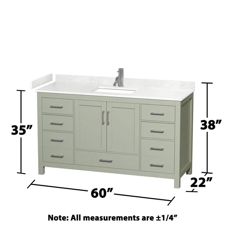 Wyndham Collection Sheffield 60" Freestanding Single Bathroom Vanity with Cultured Marble Top with 58" Mirror