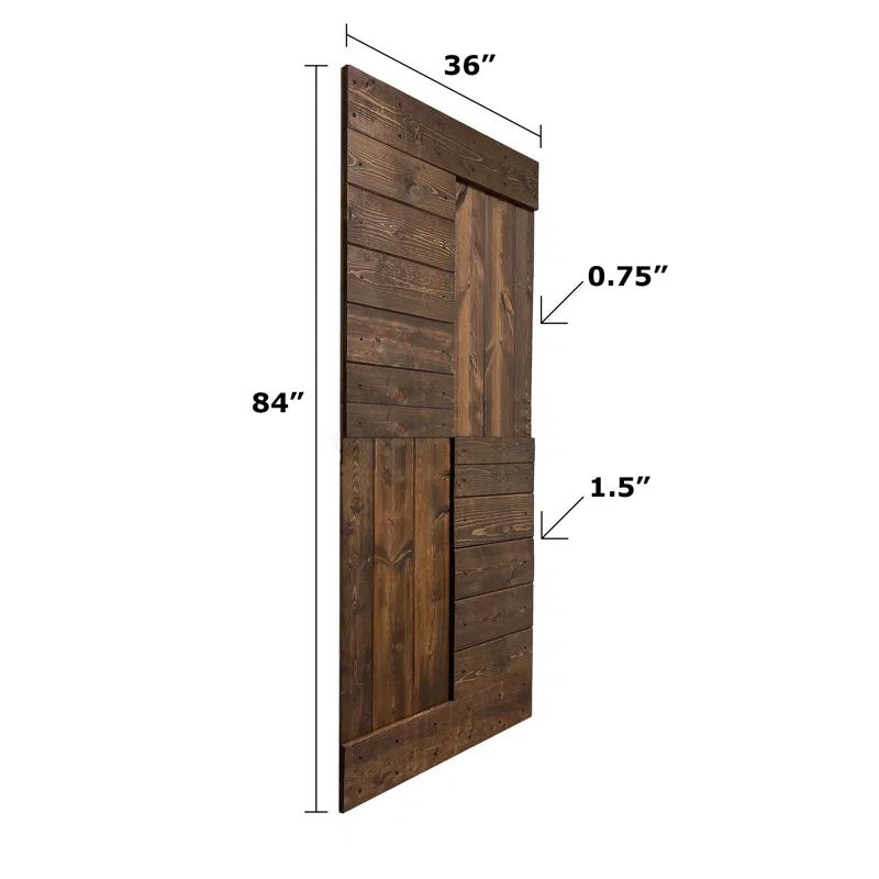 Mr. Wood Patented Product S Style Sliding Barn Door Without Installation Hardware Kit (Door Slab Only) - Assembly Required