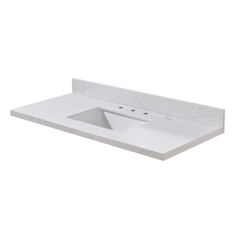 Altair 49" Single Bathroom Vanity Top in Aosta White with Sink