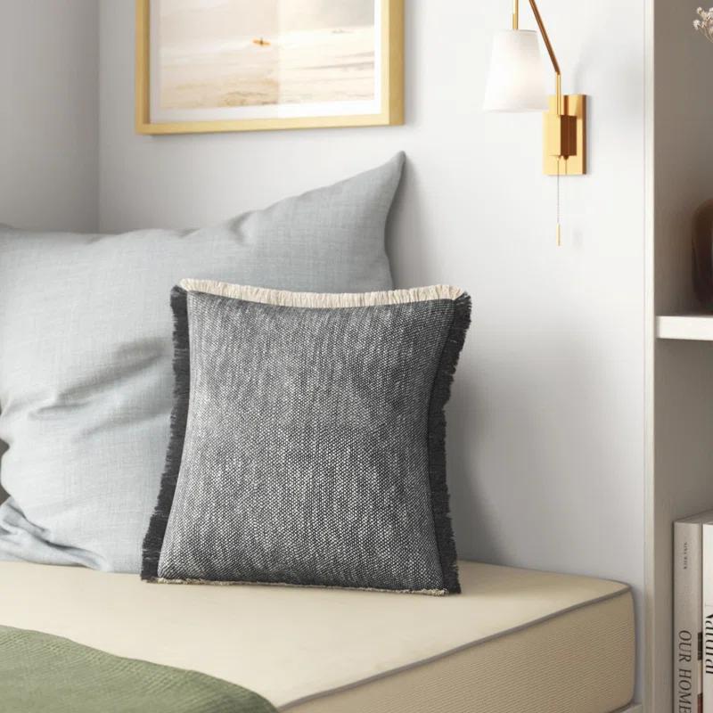 Rajani Home Jessei Fringed Cotton Throw Pillow