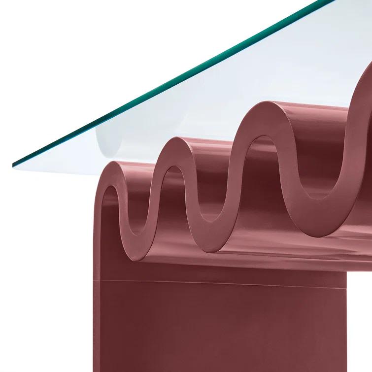 Modway Ondine Glass Top Coffee Table In Spiced Apple