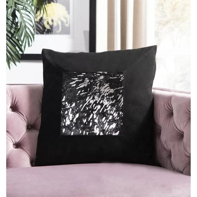 Sonoma Black and Silver Metallic Cowhide 20" Pillow