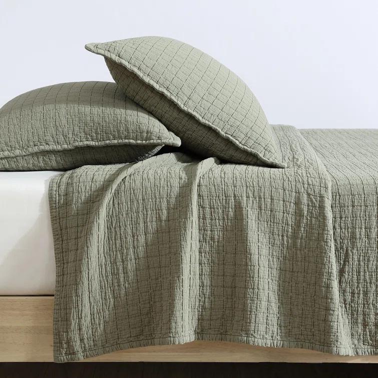 Calvin Klein Essential Garment Washed Solid Reversible Cotton Coverlet