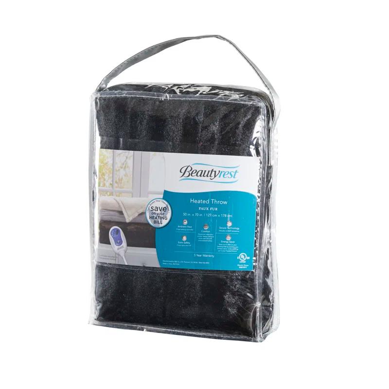 Beautyrest Heated Duke Faux Fur Throw