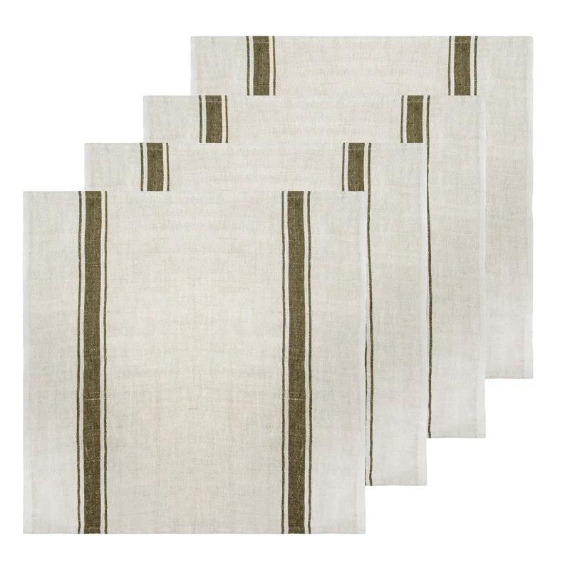 Gracie Oaks Cangelosi Striped Square Napkin (Set of 4)