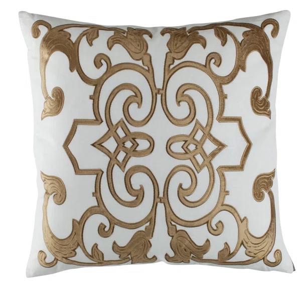 Lili Alessandra Mozart Appliqued Feather Linen Throw Pillow