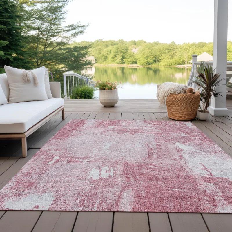 Machine Washable Indoor/Outdoor Chayden ACN989 Pink Rug