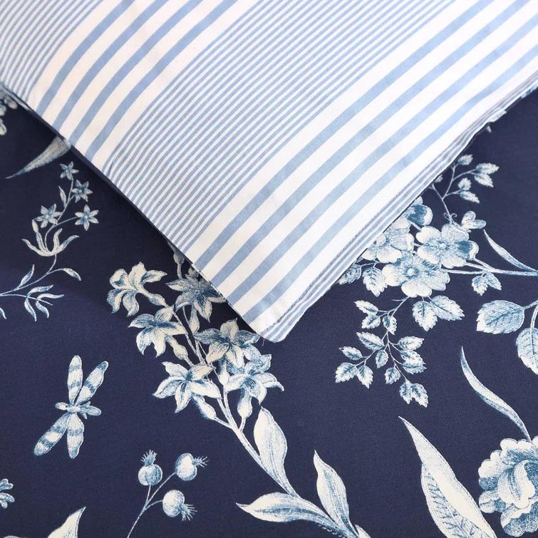 Laura Ashley Laura Ashley Branch Toile Cotton Blue Duvet Cover Bonus Set