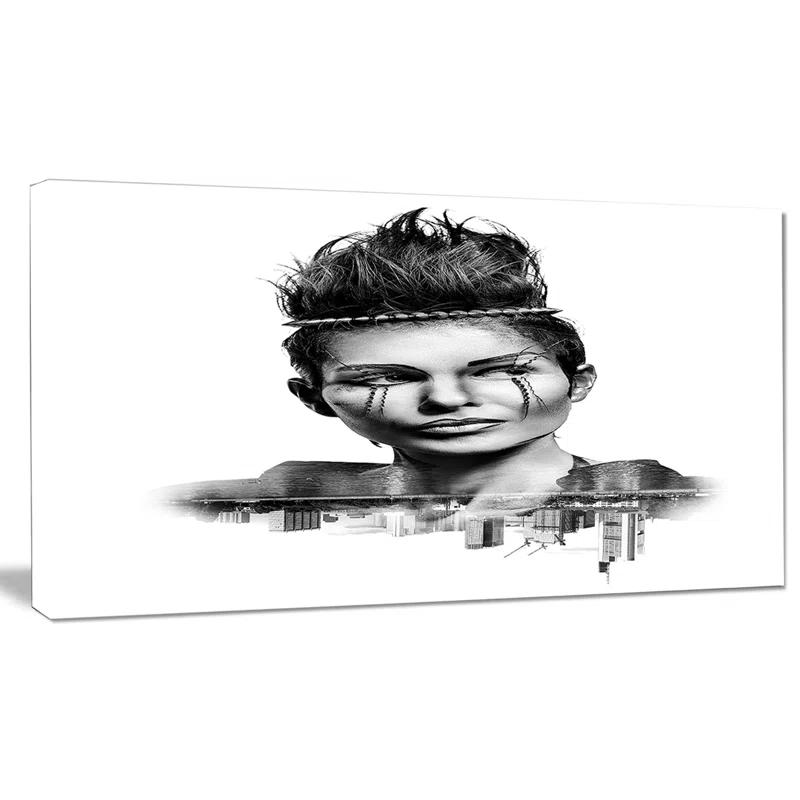 Design Art " Double Exposure Woman With Hair "