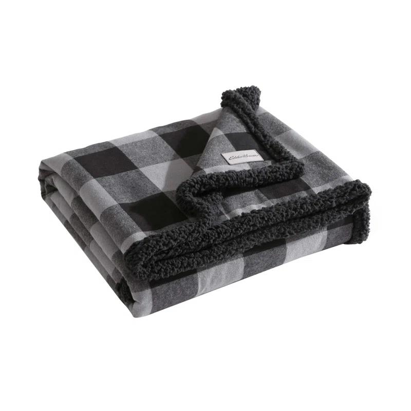 Eddie Bauer Eddie Bauer Cabin Plaid Flannel/Sherpa Throw Blanket