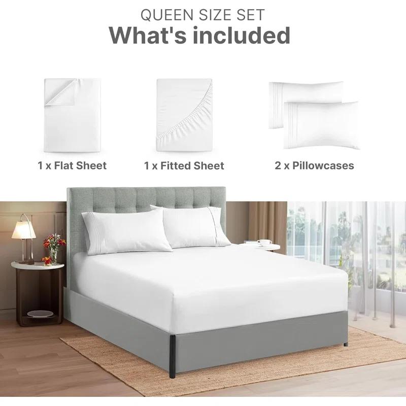CGK Linens Extra Deep Pocket luxury Sheet Set - Solid Ultra Soft & Cooling Sheet Sets