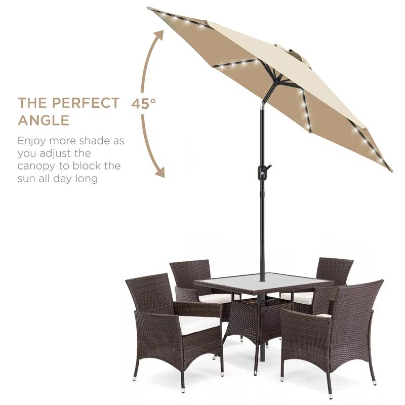 KUTIME Fruiteam 90'' Lighted Tilt Market Umbrella