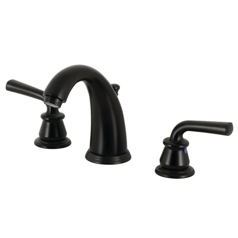 Kingston Brass KB980RXL Kingston Brass Restoration Two-Handle 3-Hole Deck Mount Widespread Bathroom Faucet with Retail Pop-Up Drain