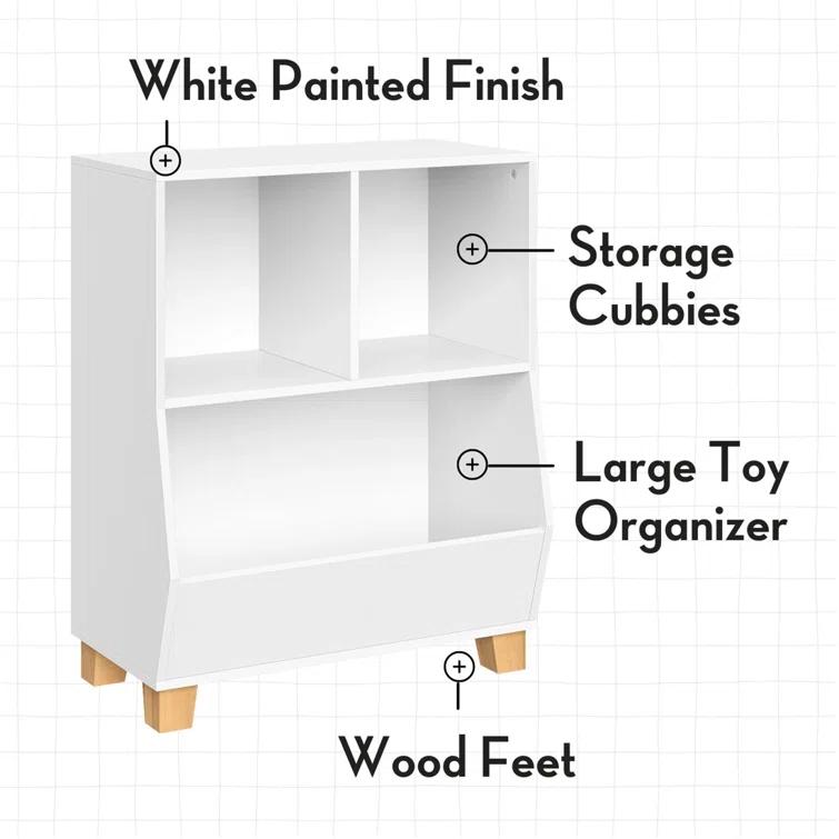RiverRidge Home RiverRidge Kids Catch-All 24in Toy Storage Organizer with 2 Cubbies and 2 Storage Compartments