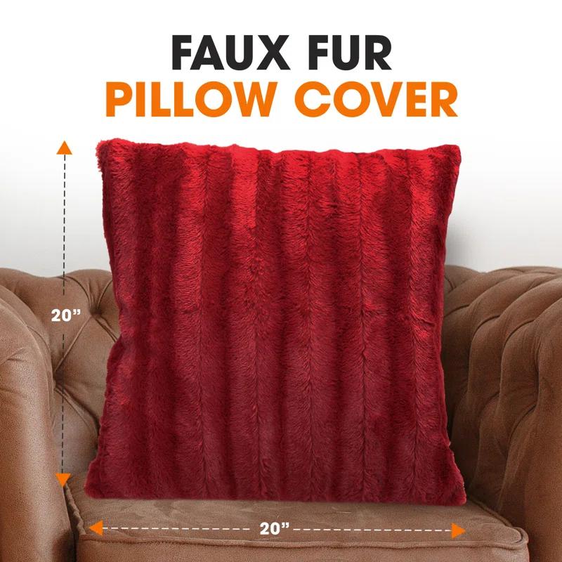 Cheer Collection Faux Fur Pillow Cover