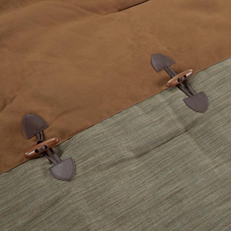 Paseo Road by HiEnd Accents Highland Lodge Olive/Brown Jacquard Rustic Cabin Lodge Comforter Set