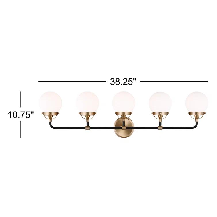Generation Lighting Cafe 38.25-in 5 -Light Satin Bronze Modern/contemporary Vanity light