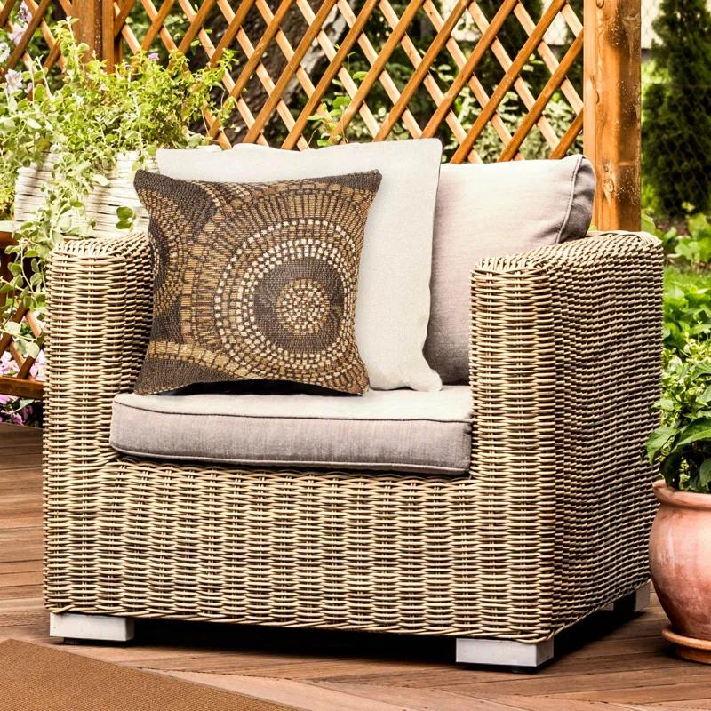 Liora Manne Marina Circles Indoor/Outdoor Pillow 18" X 18"