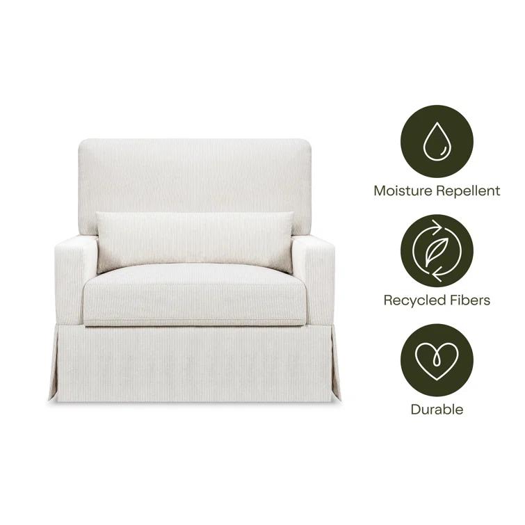 Crawford Pillowback Chair and a Half Upholstered Swivel Glider