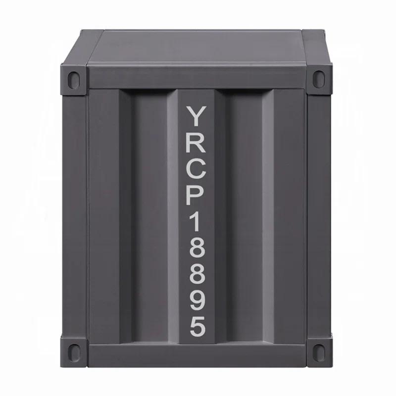 F&L Homes Studio Cargo Metal Nightstand W/USB