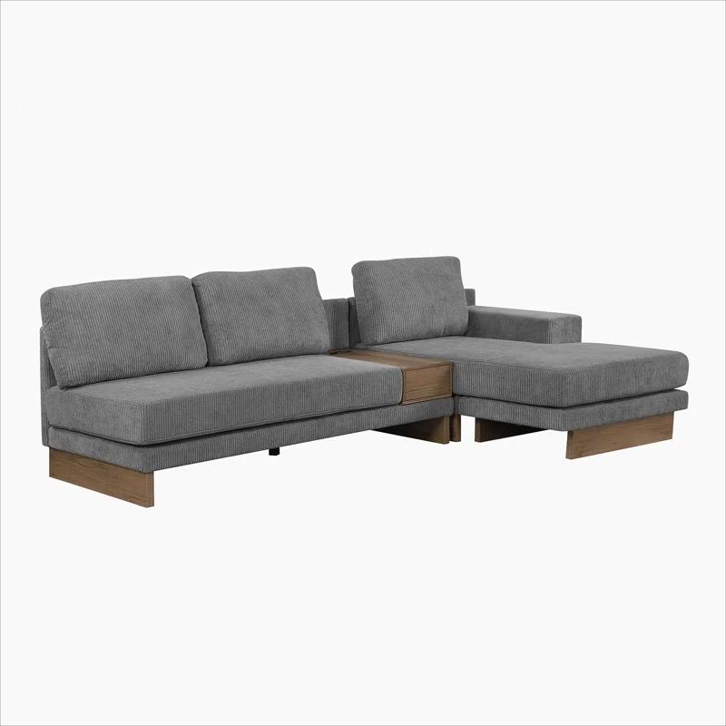 Beachcrest Home™ Doucette Modern Sofa 114" L-Shaped Sofa Sectional Sofa With Two USB Ports And Two Power Sockets